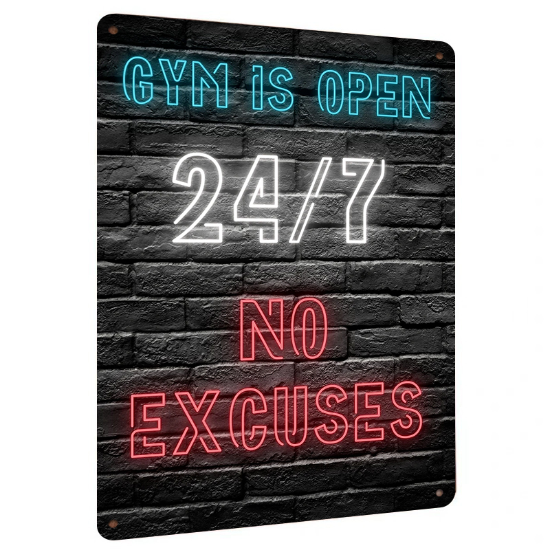 Home Gym Quotes - Palestra 24 7 Effetto al neon