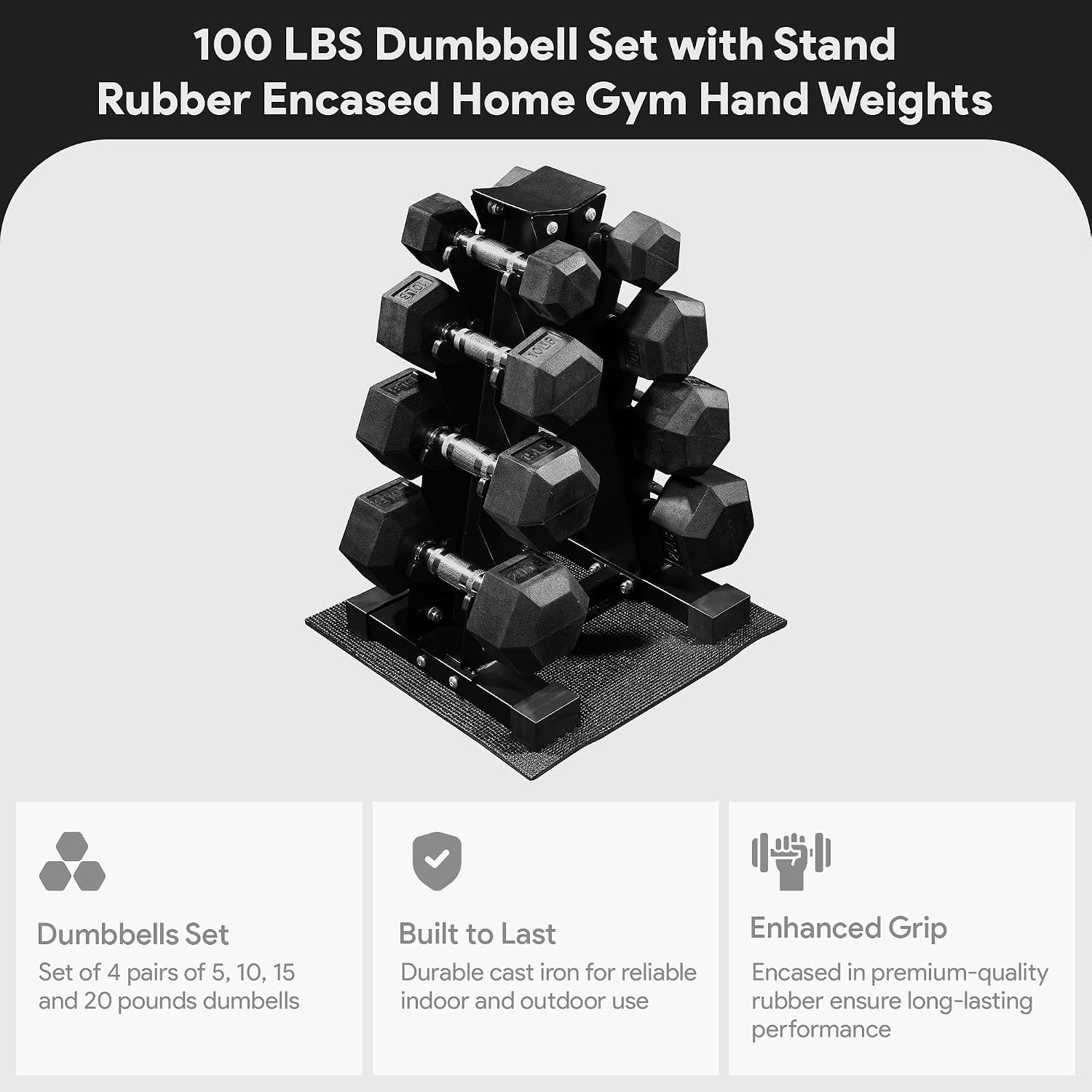 Home Gym Options - Set di manubri esagonali rivestiti in