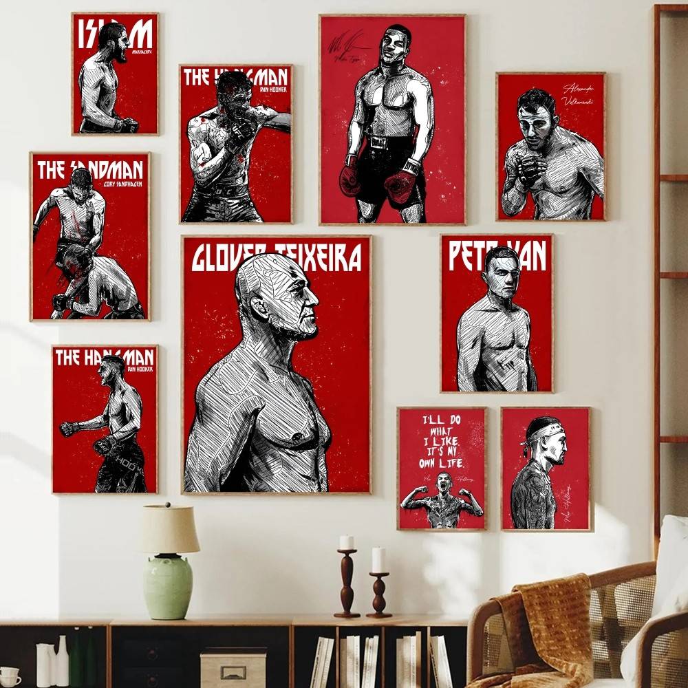 Home Gym Quotes - Poster in Carta di Atleta Combattente,