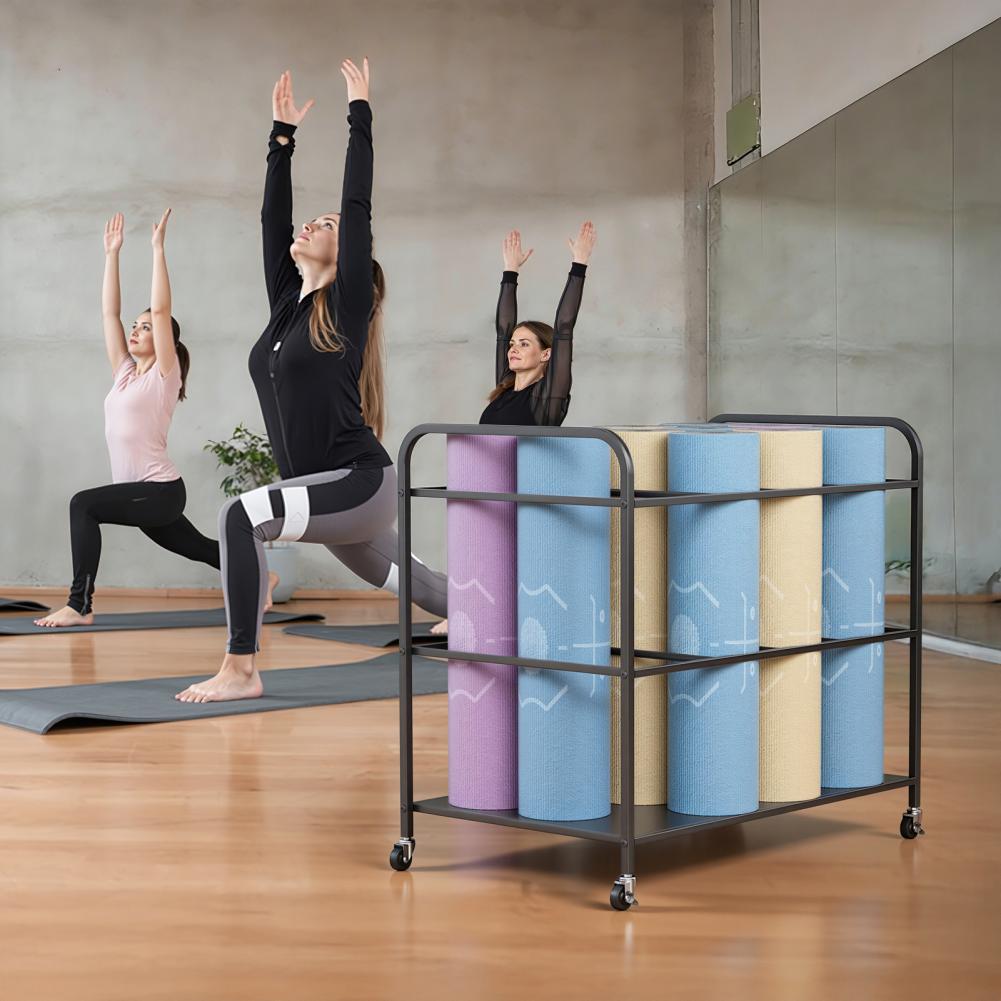 Home Gym Yoga Mat Storage - Carrello porta tappetini yoga con ruote,