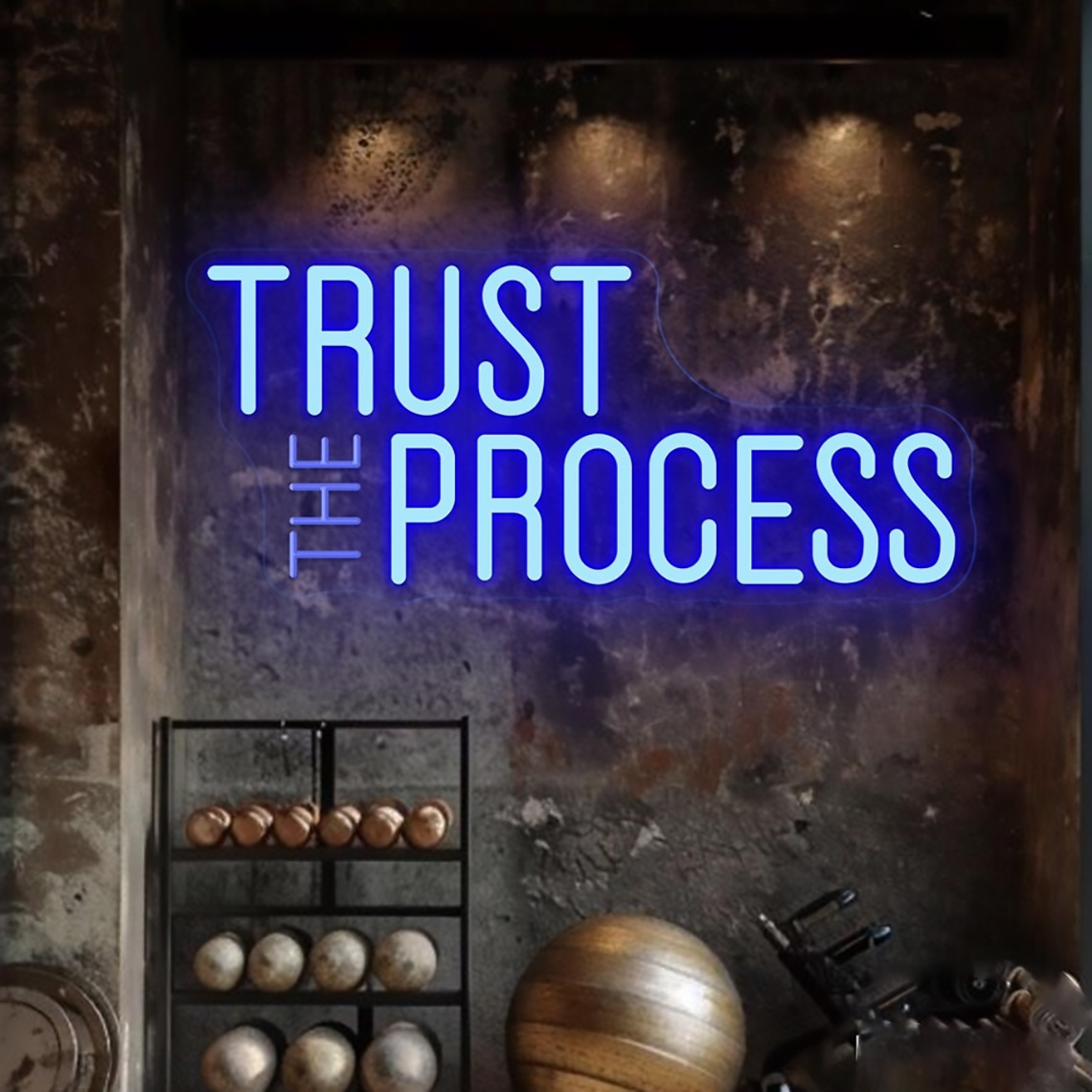 Home Gym Quotes - Insegna al neon 'Trust The Process',
