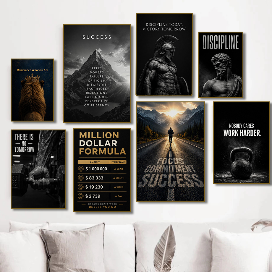 Home Gym Quotes - Poster Motivazionale Moderno per il Successo