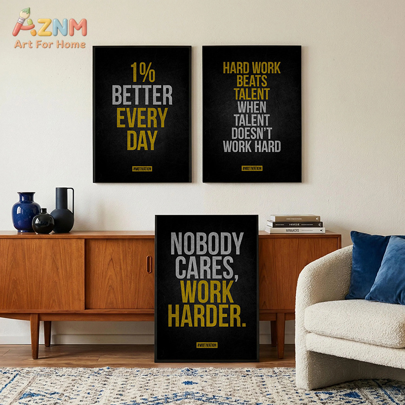 Home Gym Quotes - AZNM Stampa su tela con citazione