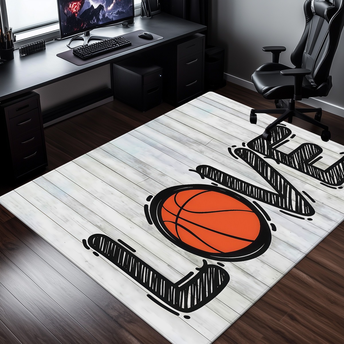 Home Gym And Basketball Court - Tappeto da basket con struttura in