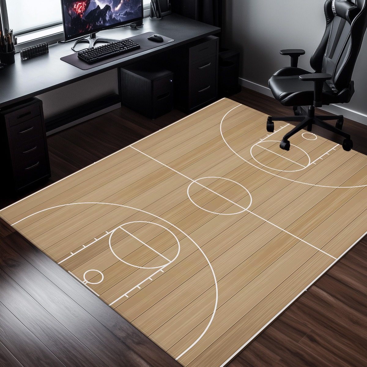 Tappeto in peluche dal design  - Home Gym And Basketball Court recensione e prezzo
