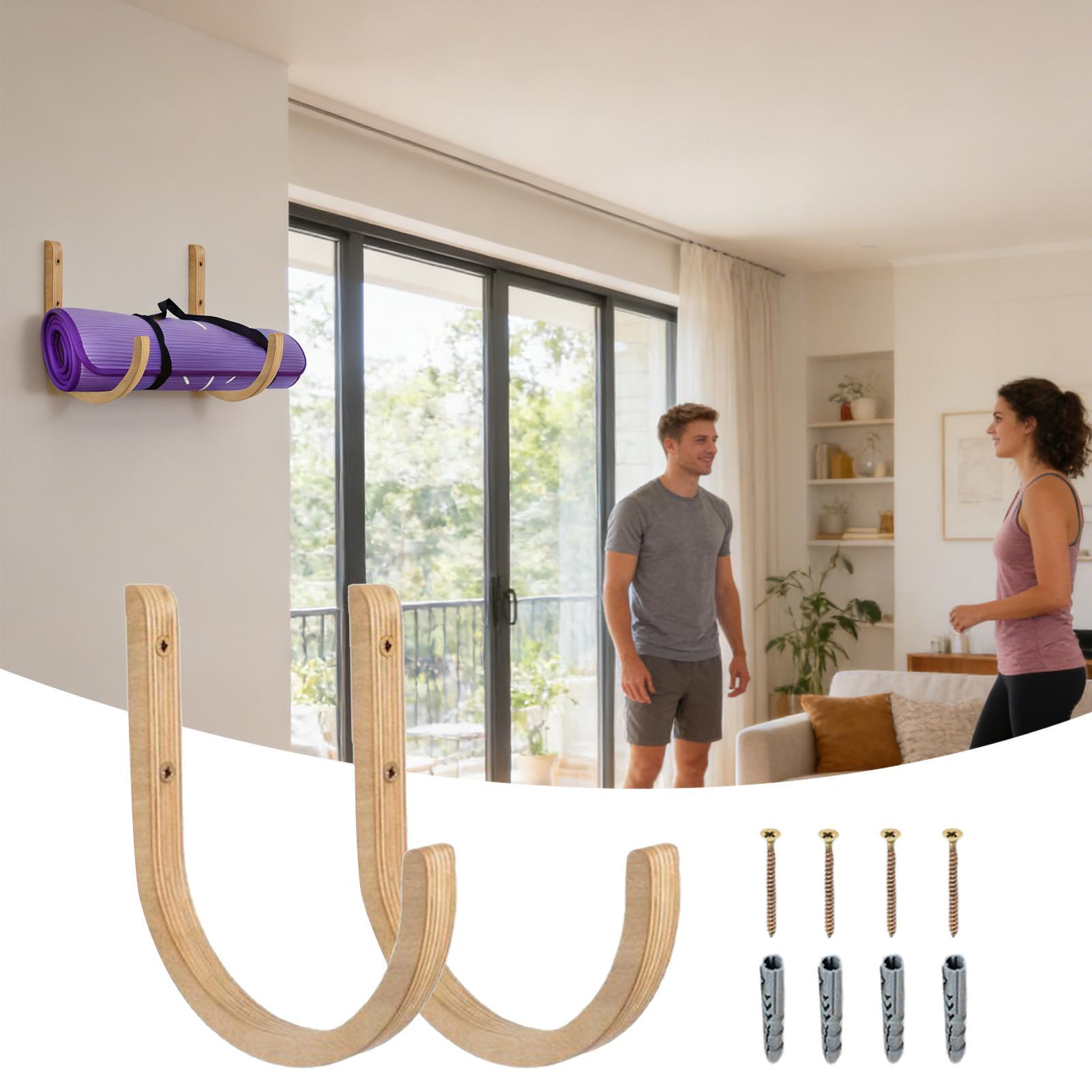 Supporto da parete in legno pe - Home Gym Yoga Mat Storage recensione e prezzo